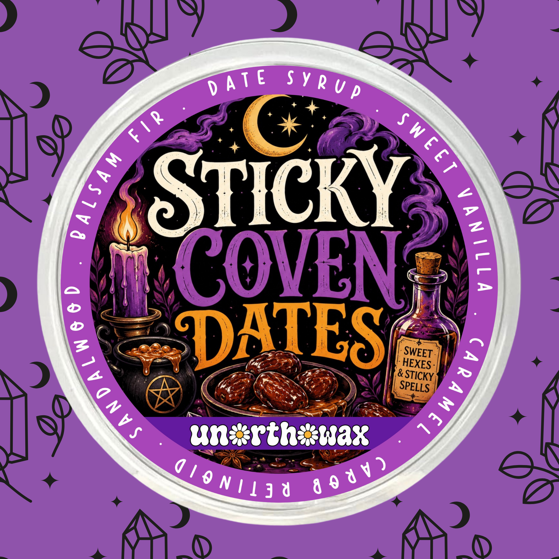 Sticky Coven Dates (Sticky Dates) 50g Segment Pot Wax Melt